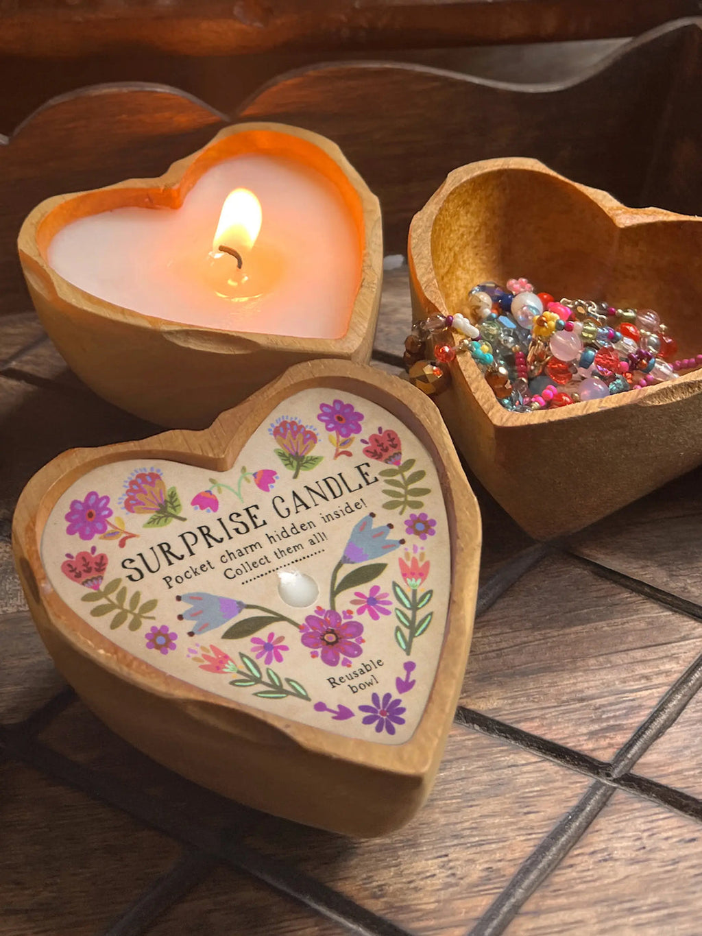 Natural Life Surprise Candle Heart Folk