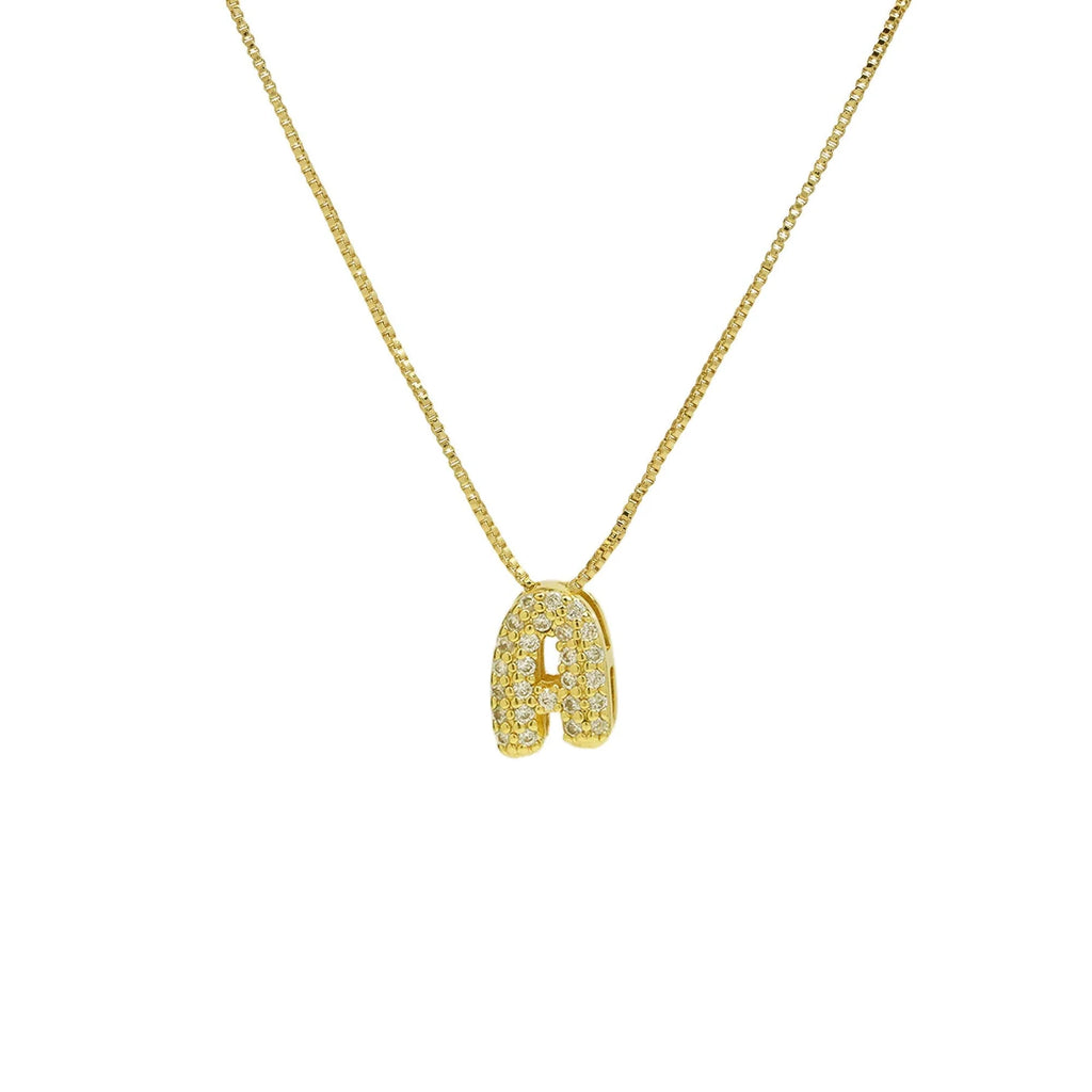 Bling Slider Necklace Initial Charm