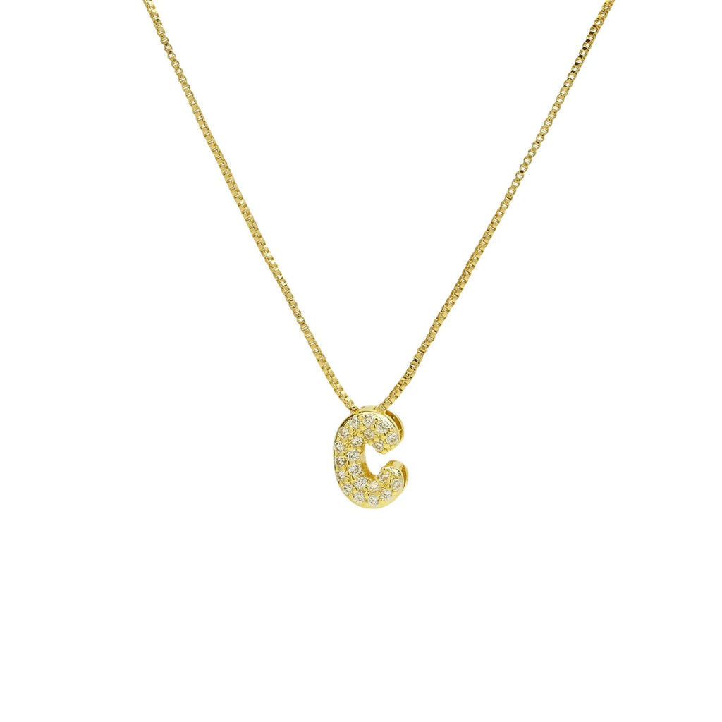 Bling Slider Necklace Initial Charm