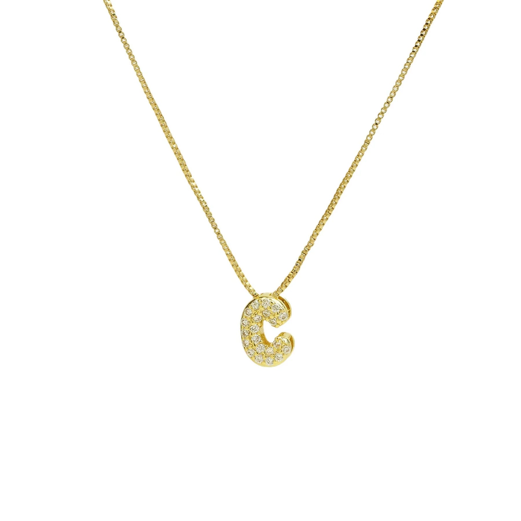 Bling Slider Necklace Initial Charm