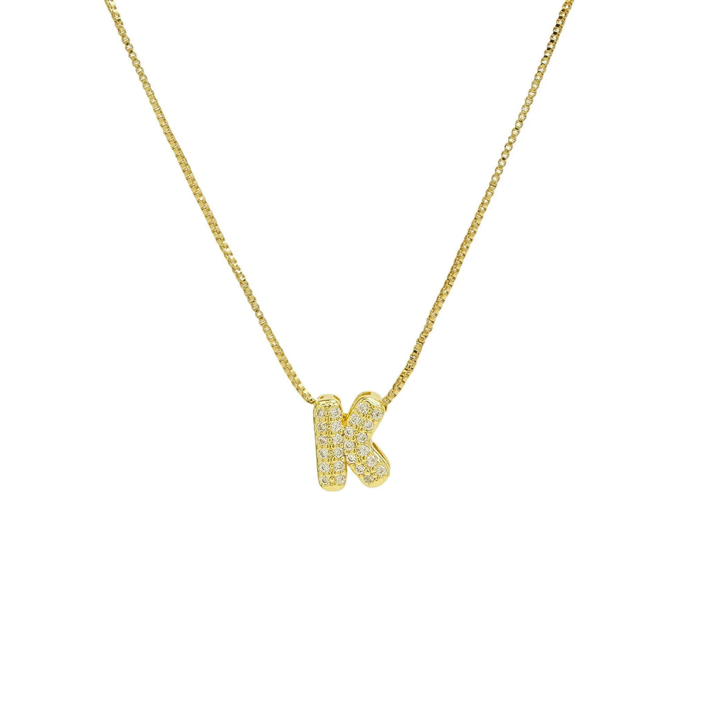 Bling Slider Necklace Initial Charm