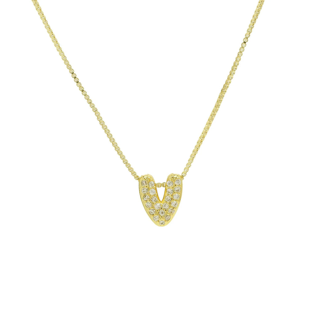 Bling Slider Necklace Initial Charm