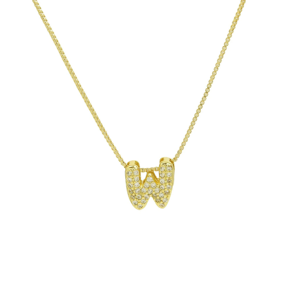 Bling Slider Necklace Initial Charm