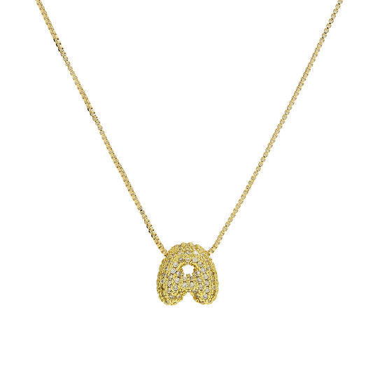 Bling Small Necklace Initial Charm