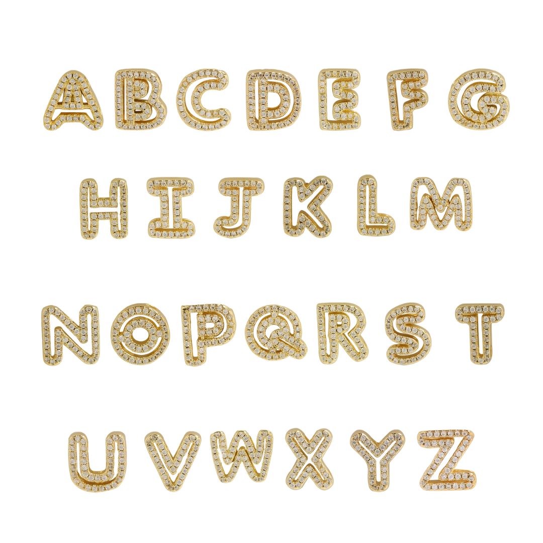 Cut Out CZ Initial Custom Word Name Necklaces