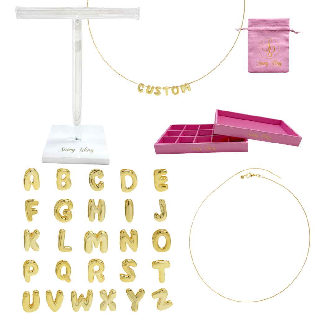 Smooth Initial Custom Word Name Necklaces