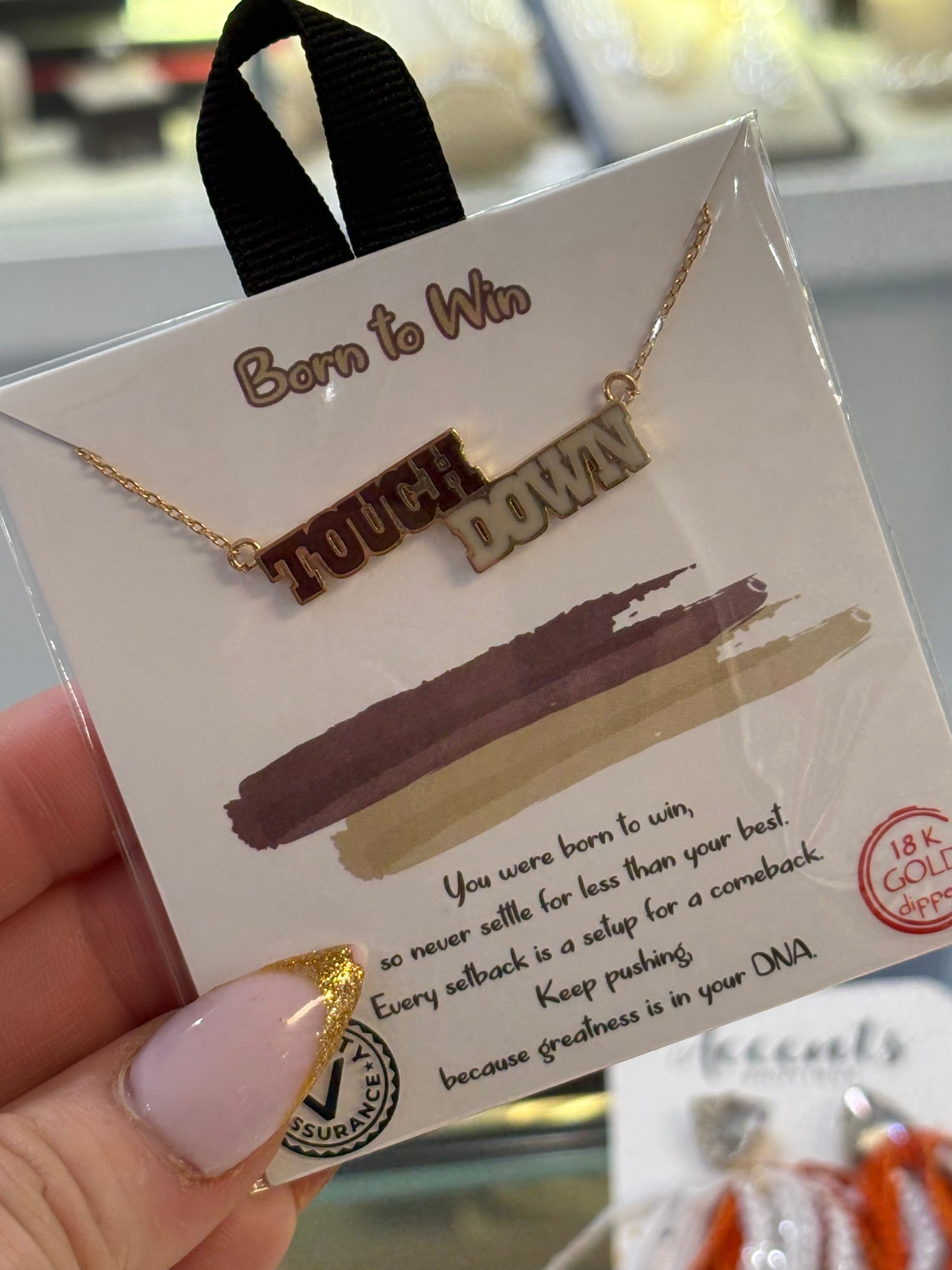 Maroon Touchdown Necklace