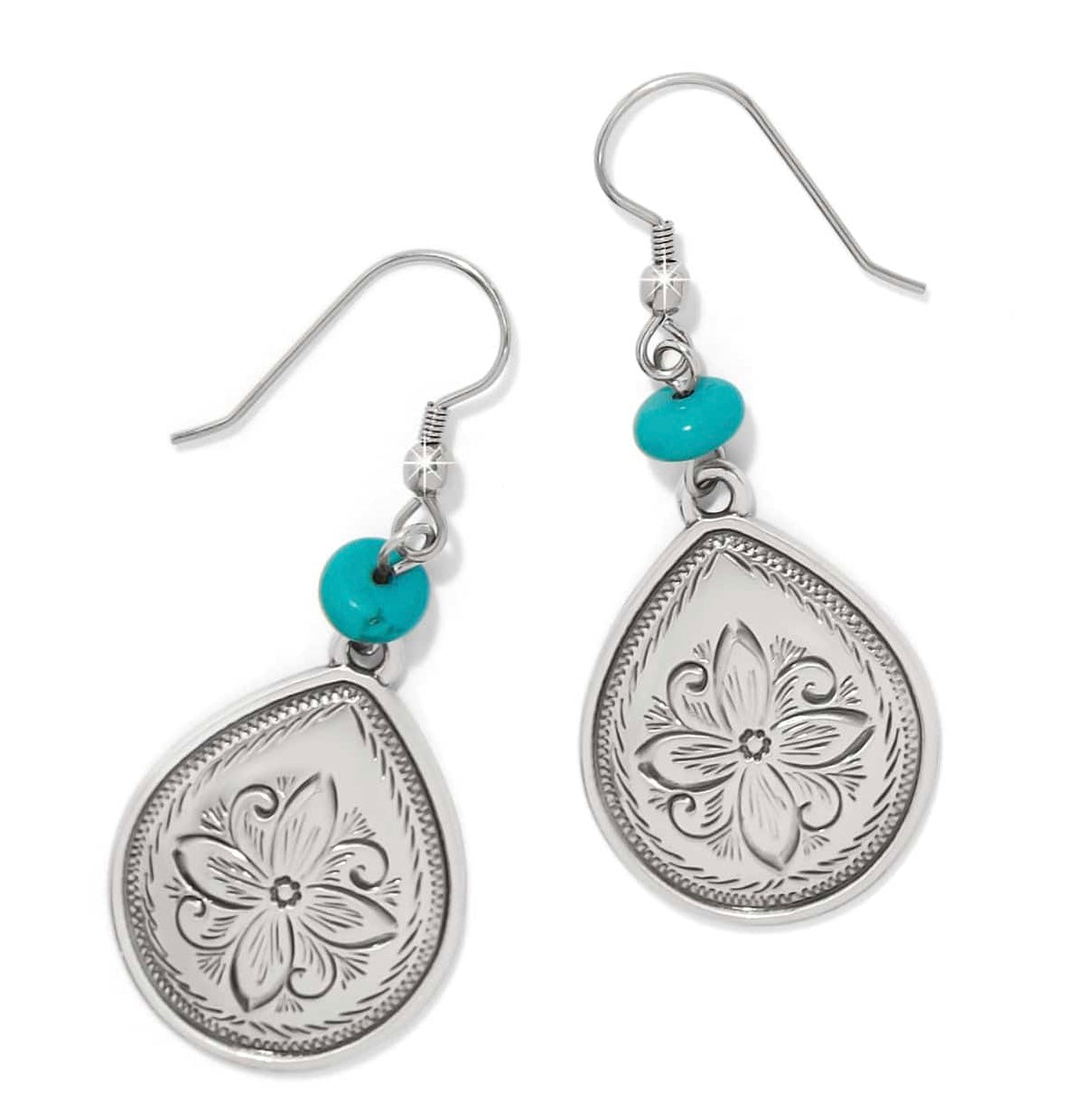 Brighton Mosaic Turquoise Teardrop French Wire Earrings